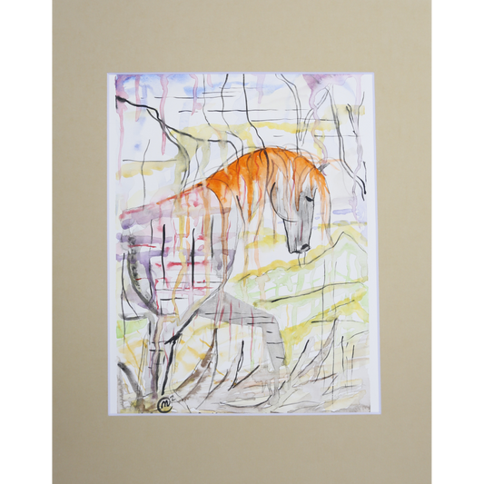 High Horse @Backyard Marvels Limited Edition Original Watercolor Art