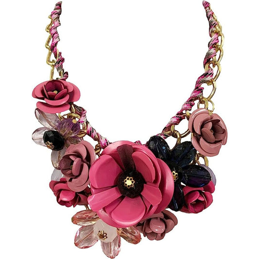 MMonesu Flower Bib Statement Necklace