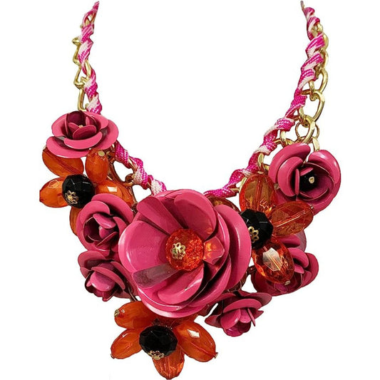 MMonesu Flower Bib Statement Necklace