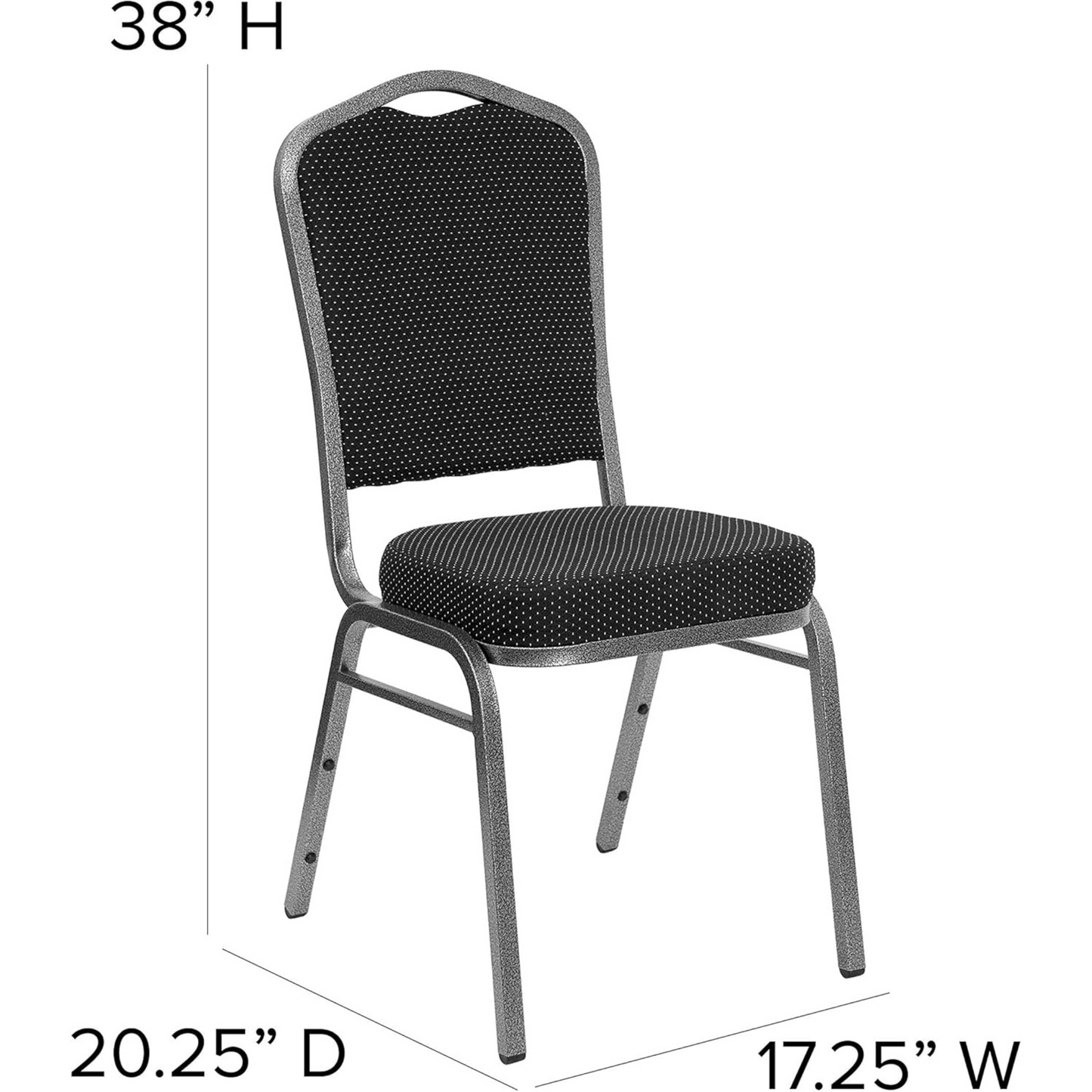 Flash Furniture Hercules Series Crown Back Stacking Banquet Chair, Set of 4, Black Dot