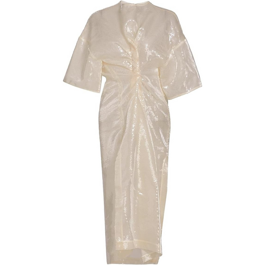 A.W.A.K.E. Mode Knotted Sequin Midi-Dress