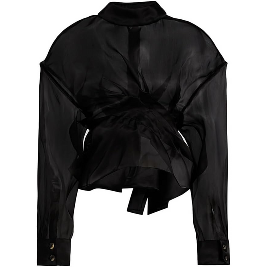 A.W.A.K.E. Mode Silk Organza Twisted Shirt