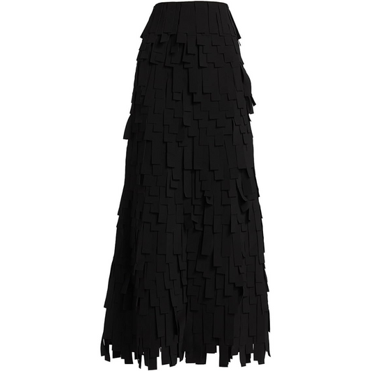 A.W.A.K.E. Mode Tiered Rectangle Swatch Maxi Skirt