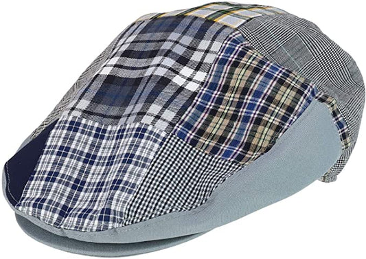 Armycrew Plaid Patch Ivy Cap with Adjustable Snap Buttons Closure-Teal