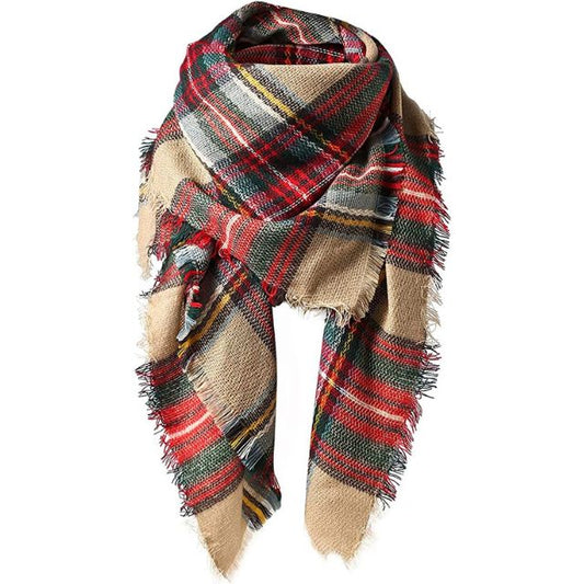 Classic Tassel Plaid Blanket Wrap Shawl Scarf-Colorful Scarf