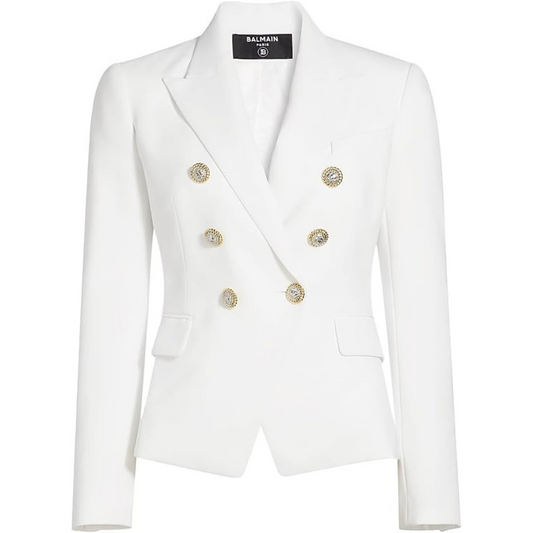 Balmain Crepe Double-Breasted Jacket
