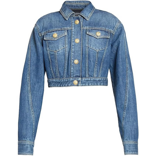 Balmain Denim Crop Jacket