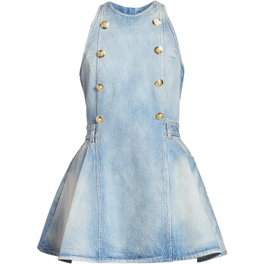 Balmain Denim Flared Minidress