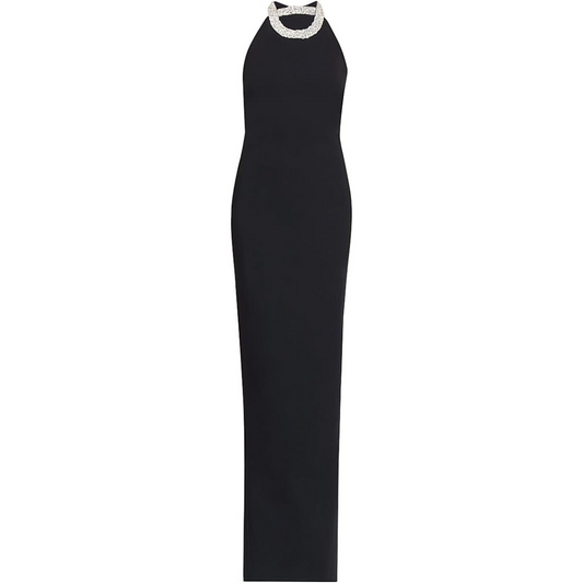 Balmain Embellished Halterneck Column Gown