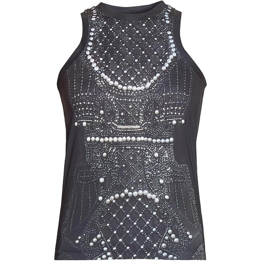 Balmain Embroidery Printed Trompe L'oeil Jersey Tank