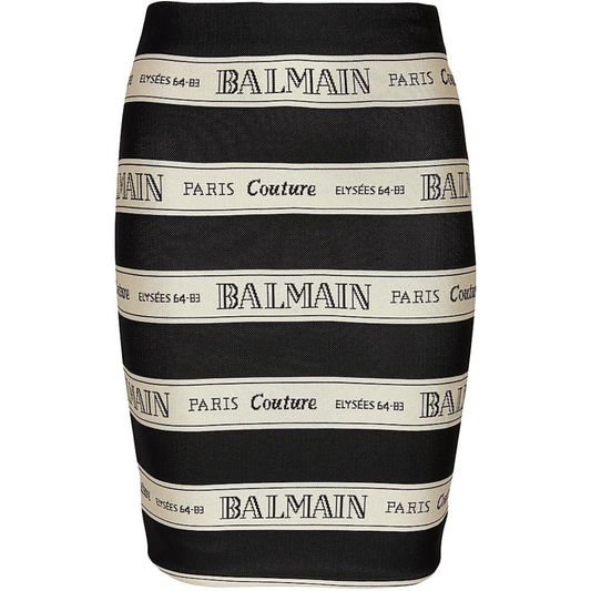 Balmain, Logo Striped Jacquard Miniskirt