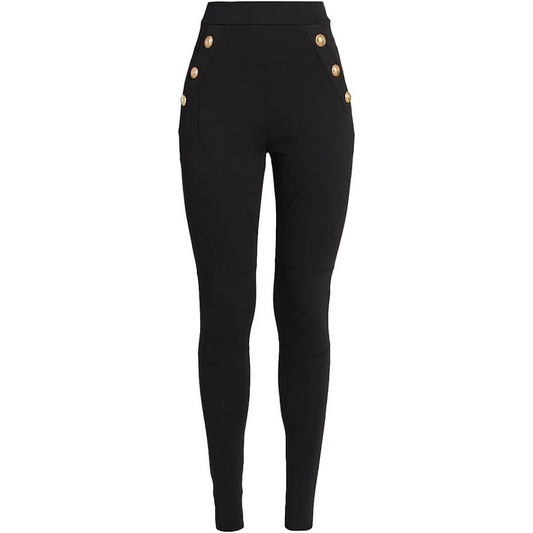 Balmain, Side Button Jersey Leggings