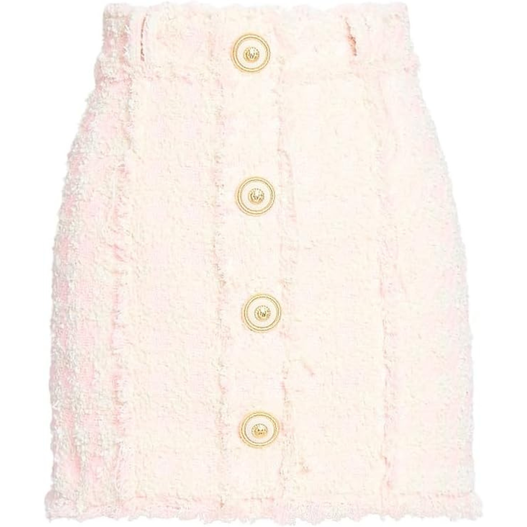 Balmain Tweed Knit Miniskirt