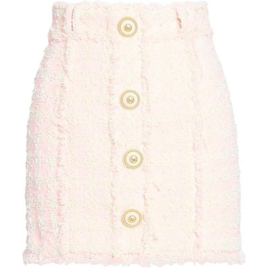 Balmain Tweed Knit Miniskirt