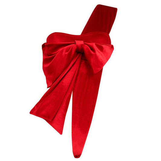 Bowknot Backless Bodysuit-Red