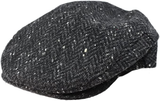 Irish Newsboy Flat Cap-Charcoal Fleck