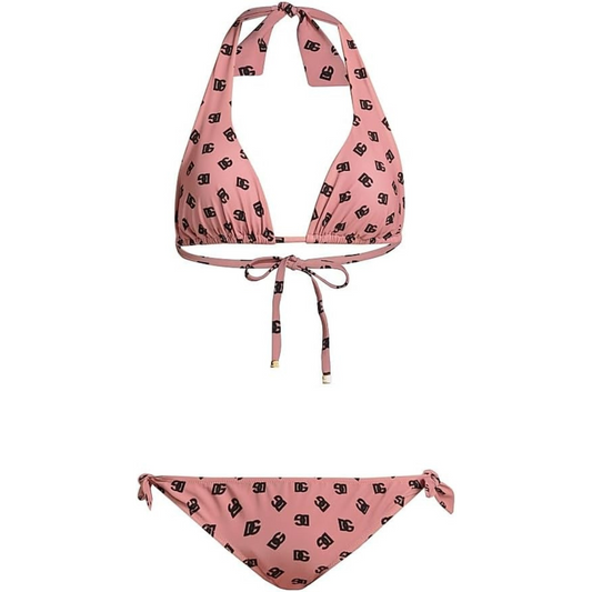 Dolce&Gabbana DG Logo Padded Triangle Bikini Set