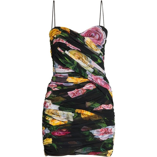 Dolce&Gabbana Floral Tulle Wrapped Minidress