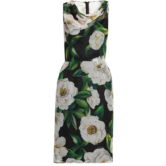 Dolce&Gabbana Gardenia Silk Knee-Length Dress