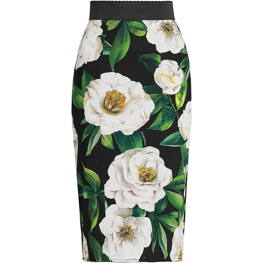 Dolce&Gabbana Gardenia Stretch Pencil Skirt