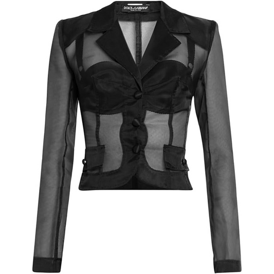 Dolce&Gabbana Marquisette Sheer Single-Breasted Jacket