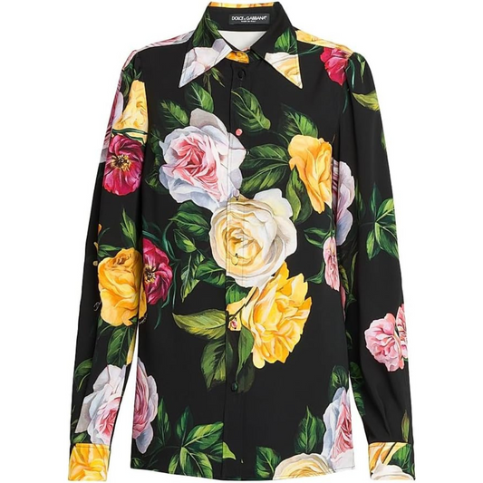 Dolce&Gabbana Stretch-Silk Button-Front Shirt