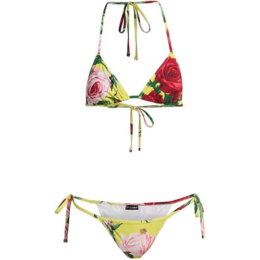 Dolce&Gabbana Tanga Floral Triangle Bikini