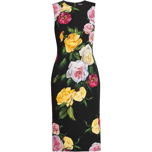 Dolce&Gabbana, Floral Stretch-Silk Shift Dress
