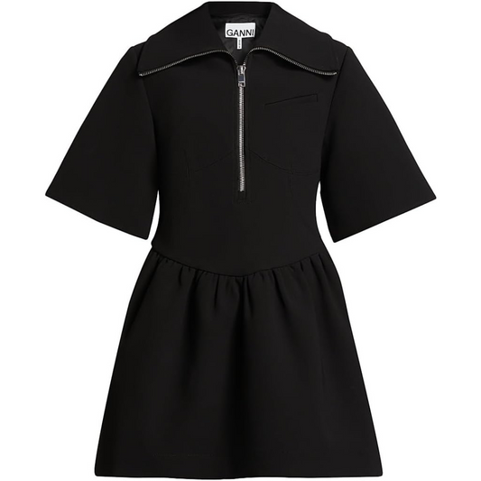 Ganni Bonded Crêpe Zip Minidress