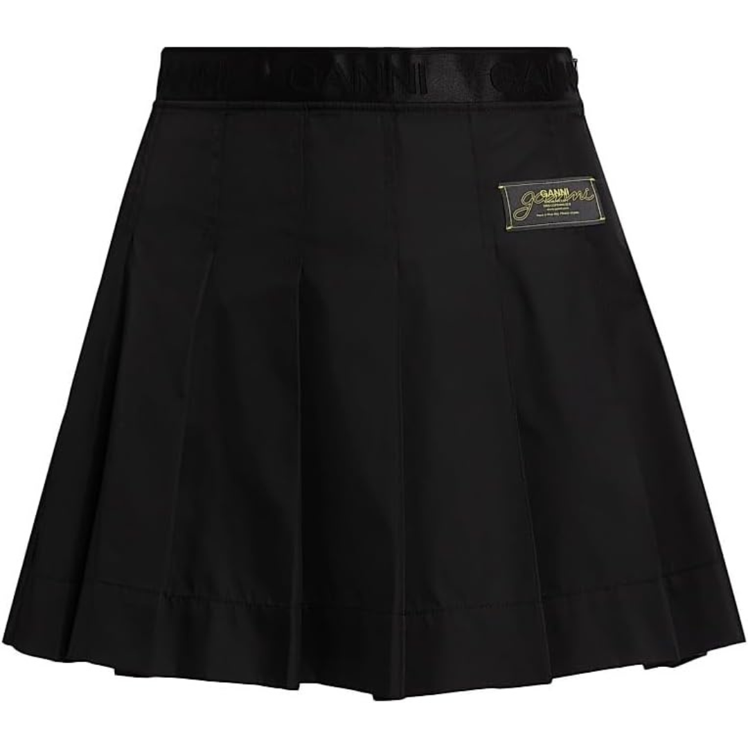 Ganni Duchesse Pleated Miniskirt