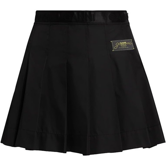 Ganni Duchesse Pleated Miniskirt