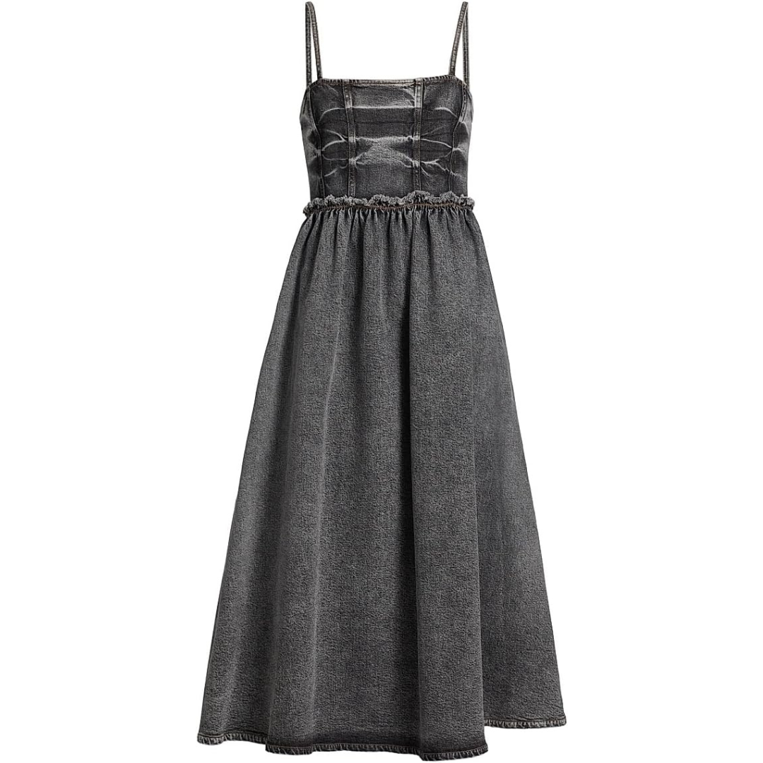 Ganni Future Denim Midi-Dress