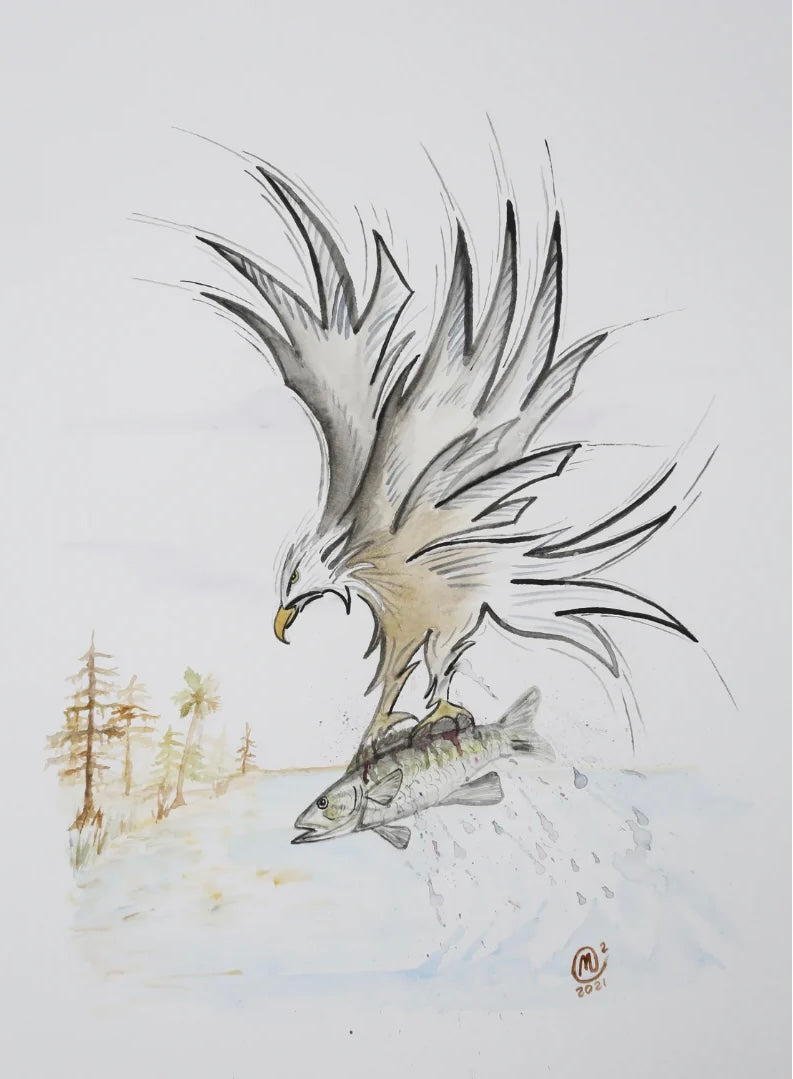 Backyard Marvels Anime Fishing Limited Edition Original Watercolor Art