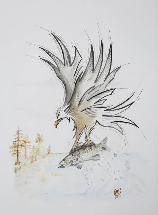 Backyard Marvels Anime Fishing Limited Edition Original Watercolor Art