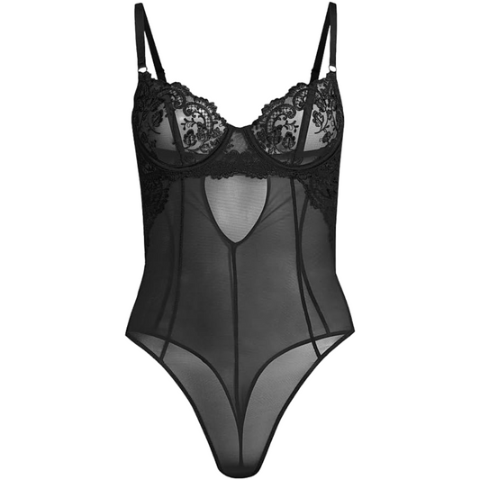 Kiki de Montparnasse Juliette Floral Mesh Bodysuit