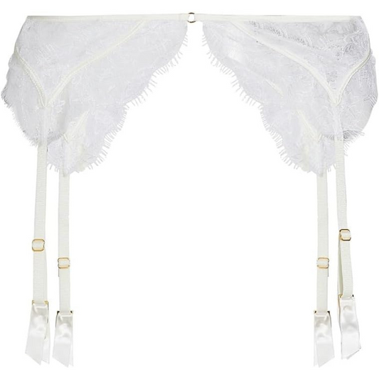 Kiki de Montparnasse Lace Inset Garter Belt-Ivory