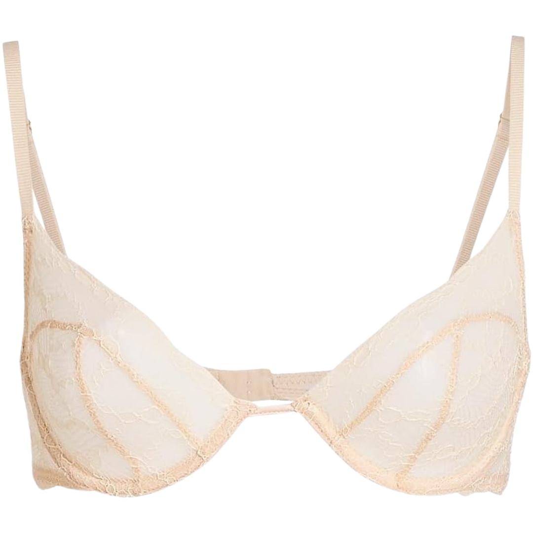 Kiki de Montparnasse, Mon Cheri Sheer Lace Demi Bra-Blush