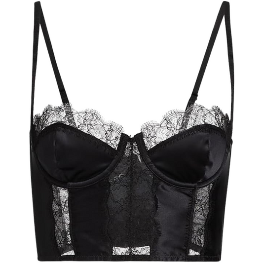 Kiki de Montparnasse Satin & Lace Longline Bra