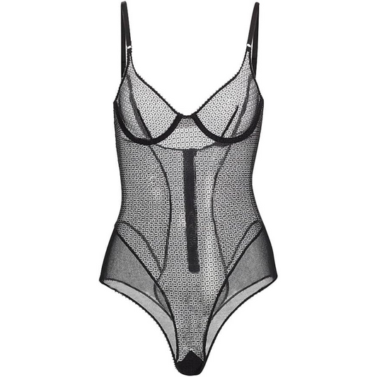 Kiki de Montparnasse Sheer Crochet Mesh Bodysuit