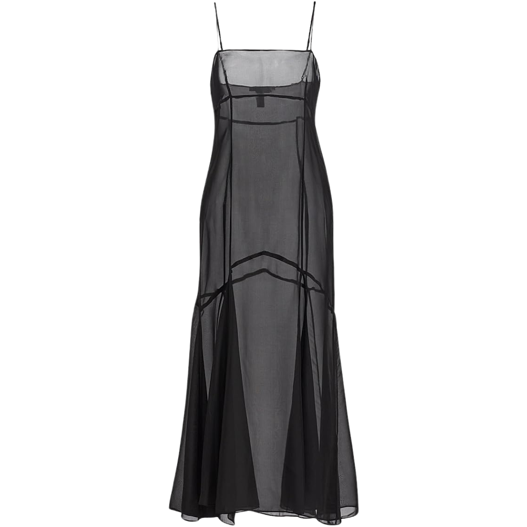 Kiki de Montparnasse Silk Chiffon Seamed Maxi Dress
