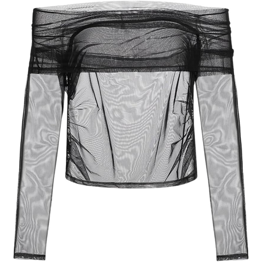 Kiki de Montparnasse Tulle Off-the-Shoulder Top