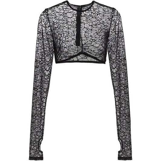 Kiki de Montparnasse, Crystalline Long-Sleeve Crop Top