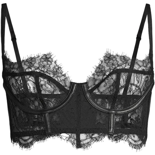 Kiki de Montparnasse, Lace & Leather Balconette Bra