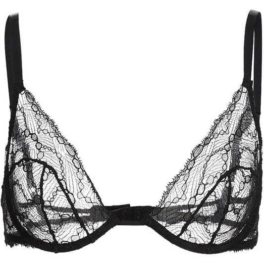 Kiki de Montparnasse, Mon Cheri Sheer Lace Demi Bra-Black