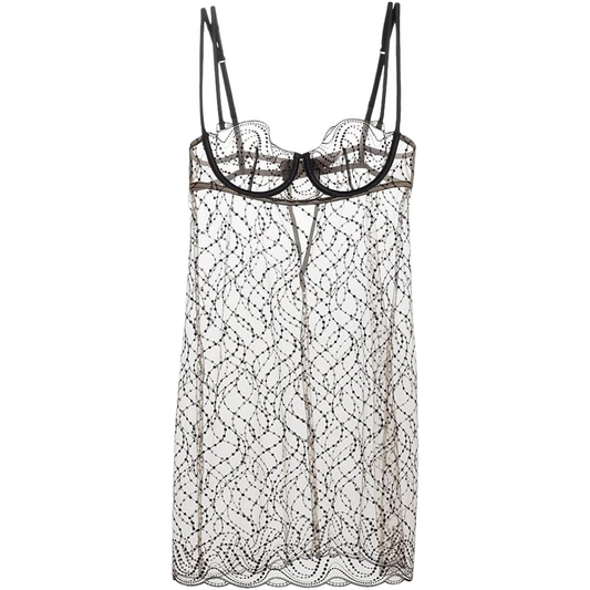 Kiki de Montparnasse, Ondule Embroidered Lace Mini Slip