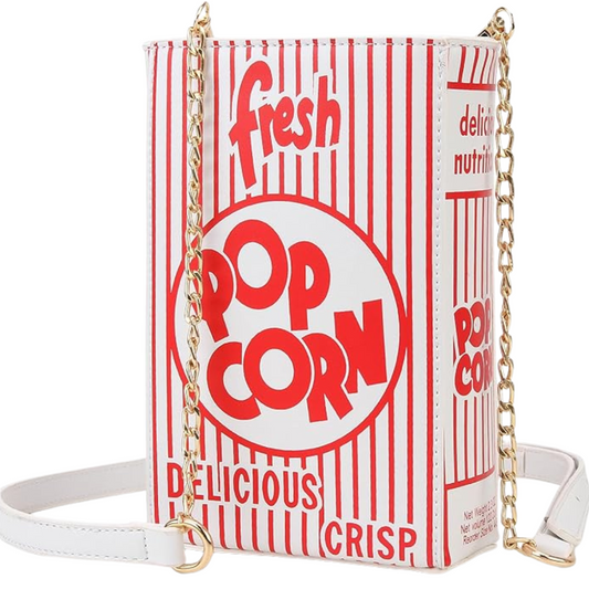 Popcorn Chain Crossbody Handbag-Red