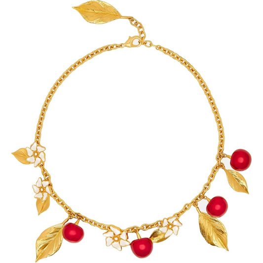 Oscar de la Renta Cherry Necklace