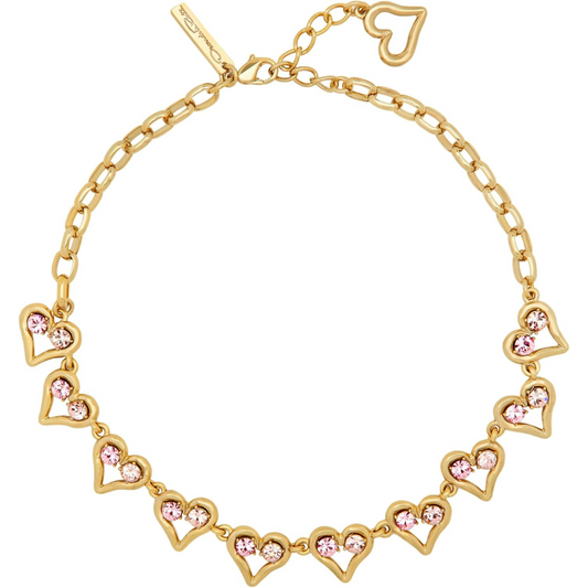 Oscar de la Renta Crystal Heart Necklace