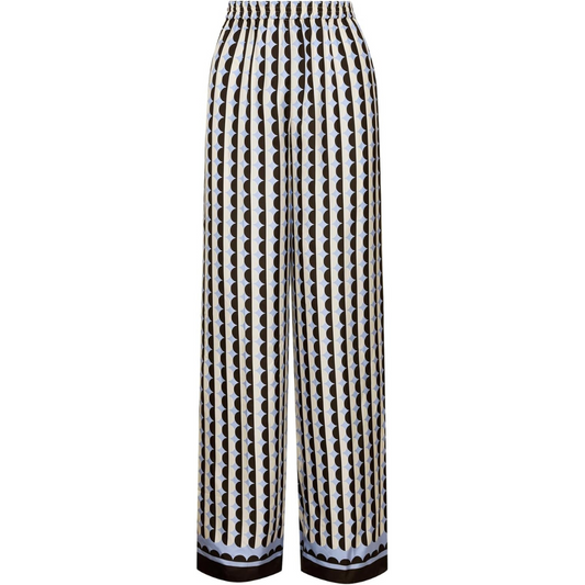 Oscar de la Renta Geometric Circle Silk Twill Pants
