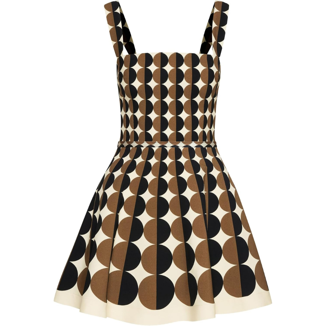 Oscar de la Renta Geometric Circle Wool Dress